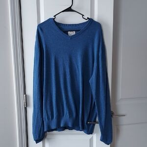 St. John's Bay Men's Deep Blue V-Neck Sweater Xl